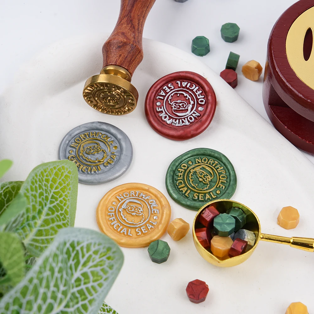 مجموعة ختم شمع عيد الميلاد - 800 قطعة من الخرز، ختم سانتا كلوز، أكثر دفئًا، ملعقة، شموع Tealight للمغلفات، الحروف، الحرف اليدوية، هدية عيد الميلاد #5