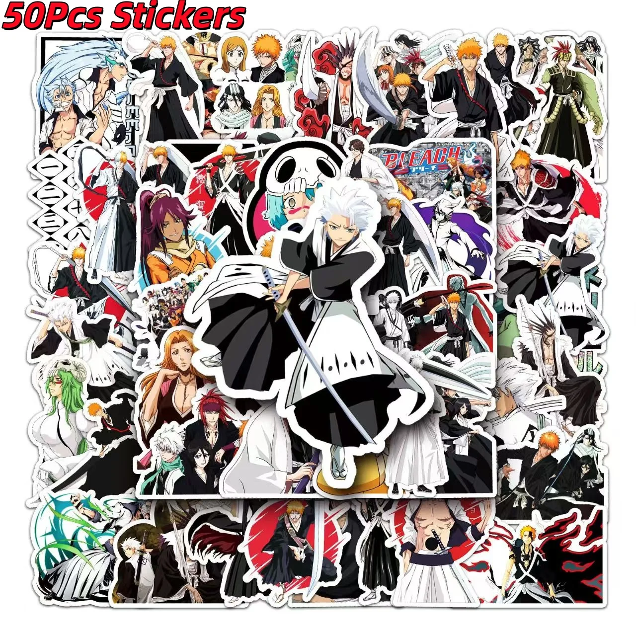  BLEACH Thousand-Year Blood War Stickers Pack Kurosaki Ichigo Toshiro Hitsugaya Waterproof DIY Decals Laptop Phone Decor Prop