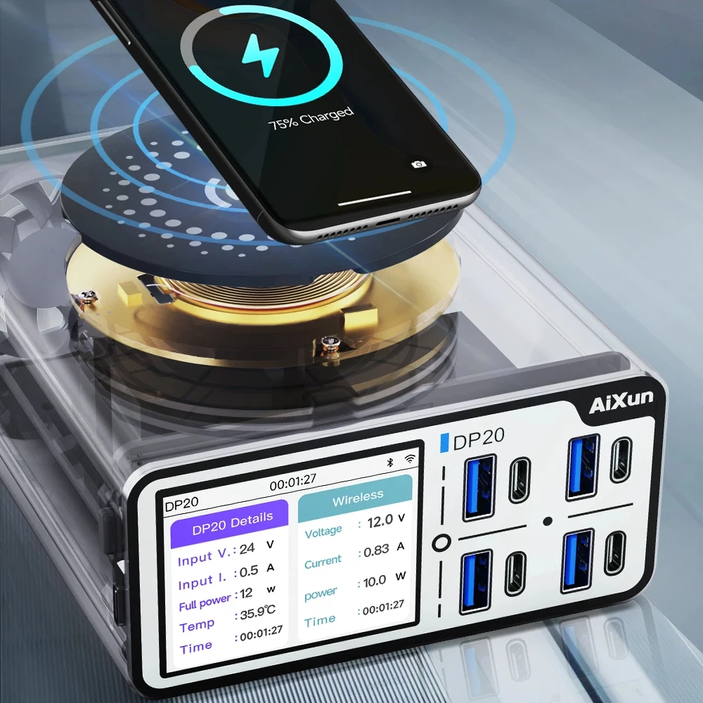 

AIXUN DP20 200W Intelligent Fast Charger | 2.4 Inch HD Display for Real-Time Analysis, OTA Upgrade Supported