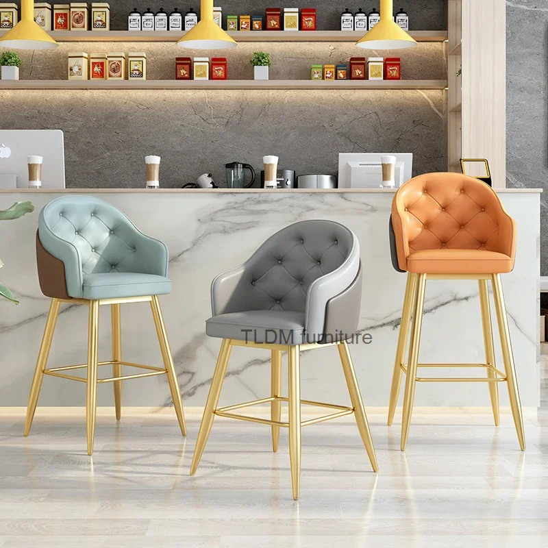 

Luxury Metal Bar Stool Design Telescopic Recreational Stylish Party Chairs Adjustable Height Cushion Taburetes De Bar Furniture