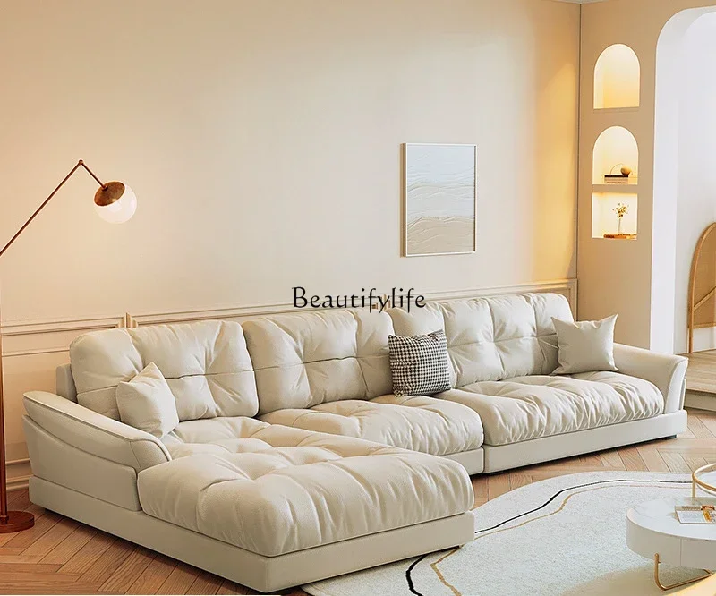

LCloud sofa light luxury simple modern cream wind corner leather princess sofa