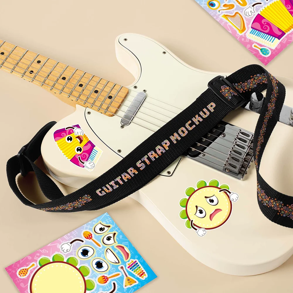 6/12 ورقة ملصقات ألغاز لطيفة ع - مراجعة Musical Instrument Coloring Pages وسعره