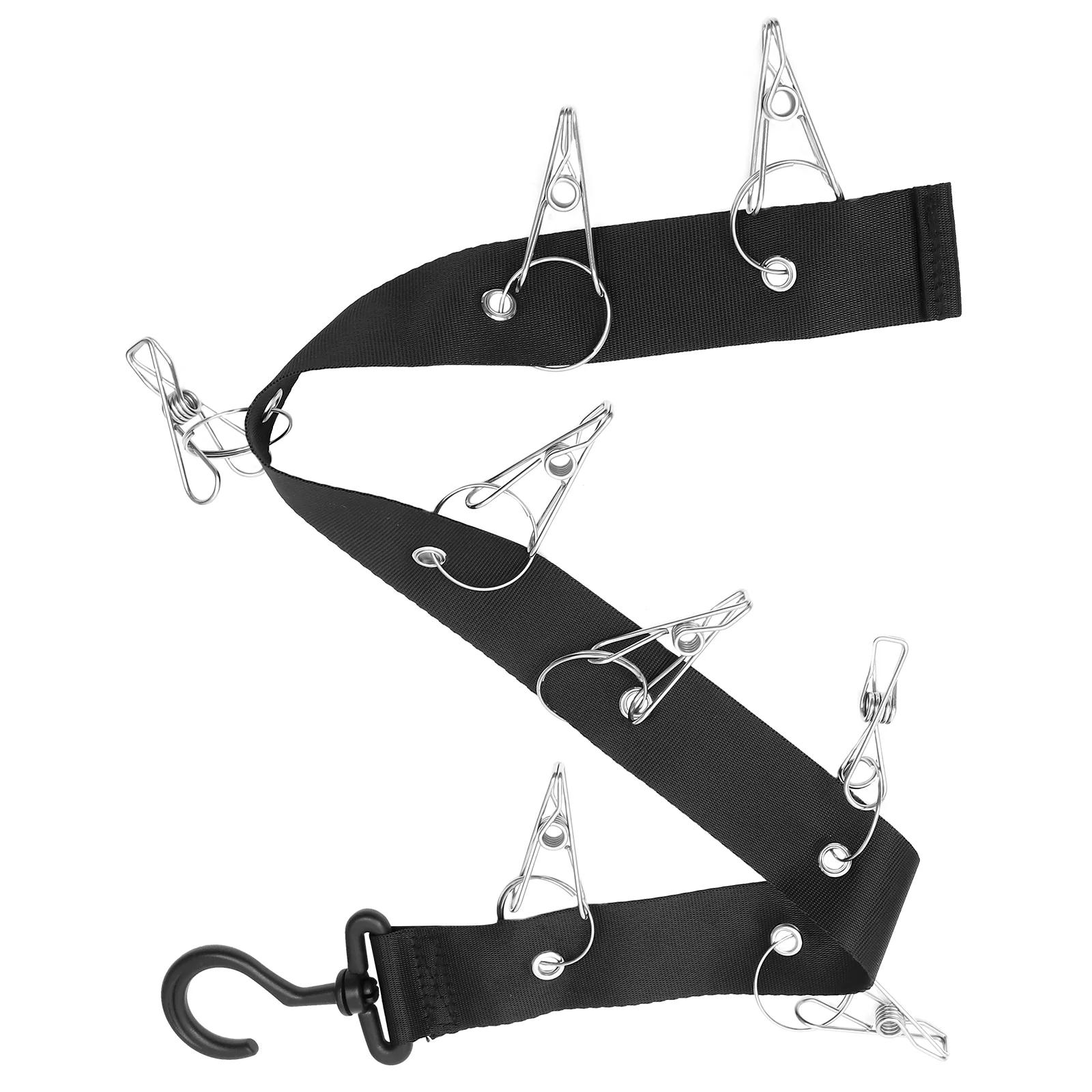 

Baseball Cap Rotatable Hanging 8-clip Storage Lanyard Hook Black Student Clothing Hangers Nylon Cork Closet