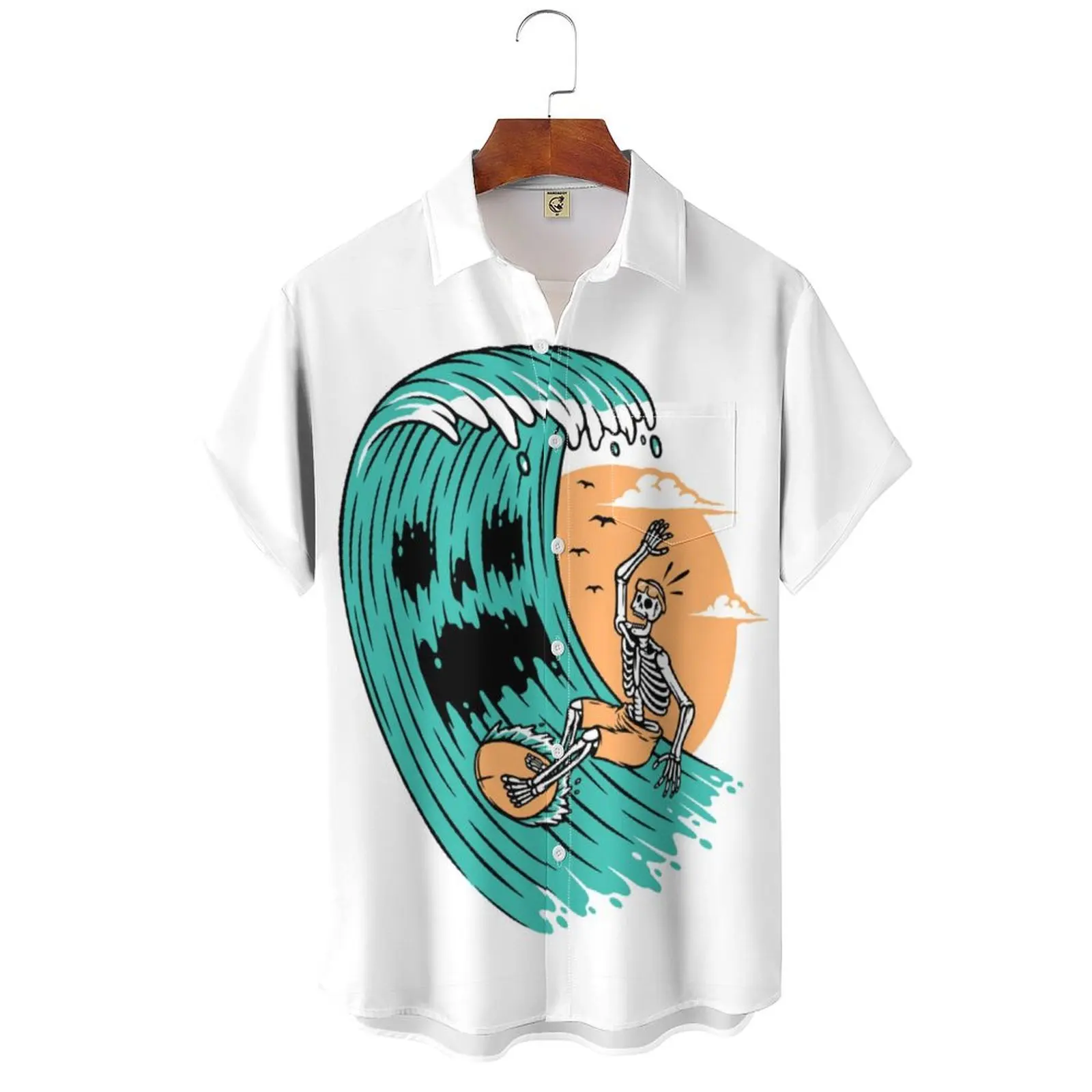 summer shirt  You Me And The Sea Skeleton Surfer And  Tees Wave Surfing Beach  Shirt High Quality  Short Sleeve