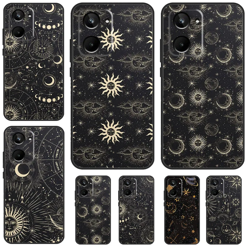 Suns Moons Clouds Astrological For Realme C51 C53 C55 C35 C33 C31 C30 C25 C21Y GT Neo 5 GT5 GT3 9 10 11 12 Pro Plus Case