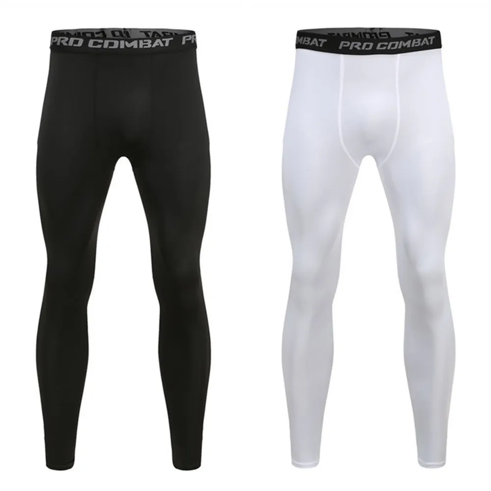 Men Compression Base Layer Running Tight Shorts Sport 3/4 Cropped Pant Leggings Gym Basketball Fitness Exercise Cycling Trousers