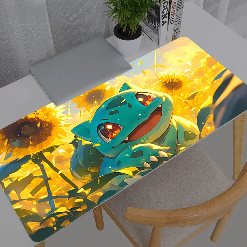 Mouse Pad Large Gamer Pokemon Pikachu Durable Gaming Accessories Speed Keyboard Rubber Lock Edge Desk Mat Laptop Mousepad