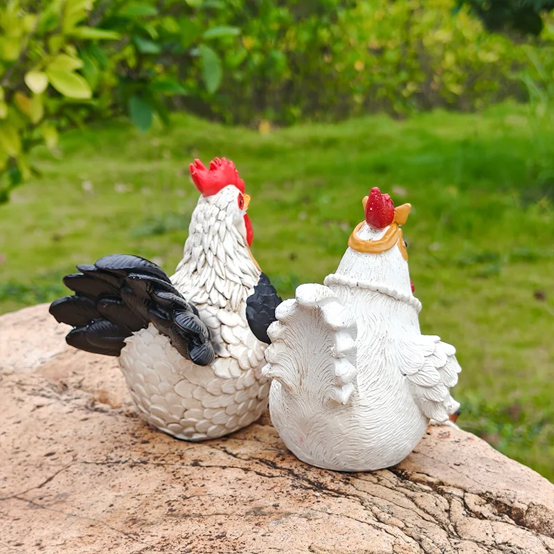 لطيف طوالة الدجاج الحلي في الهواء الطلق حديقة ديكور المنزل فناء الديكور حديقة تماثيل راتنج الهدايا