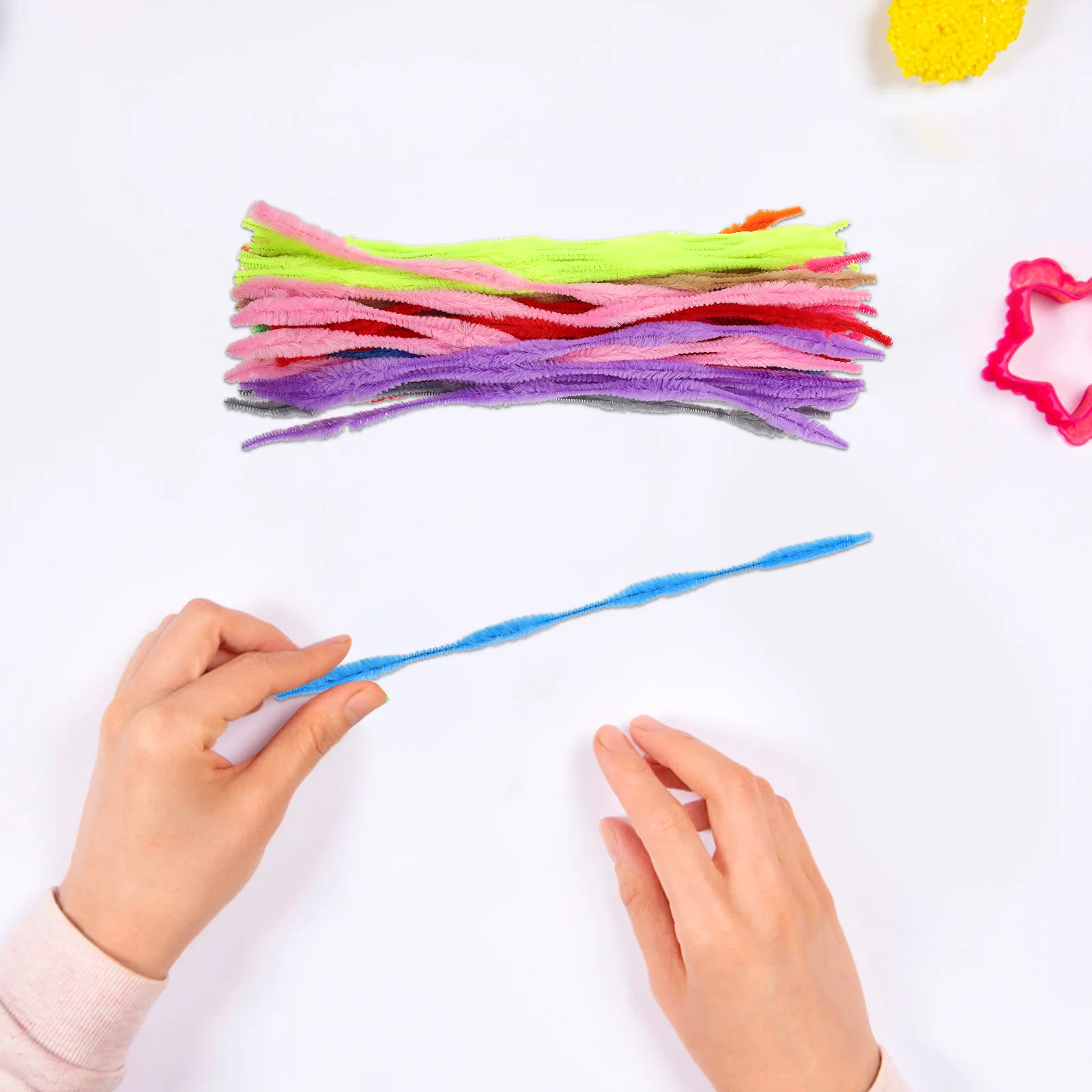 Assortiment de bâtons torsadés pliables, tiges en Chenille pour bricolage, projets artistiques pour enfants, jouets éducatifs créatifs, utilisation en classe, 200 pièces