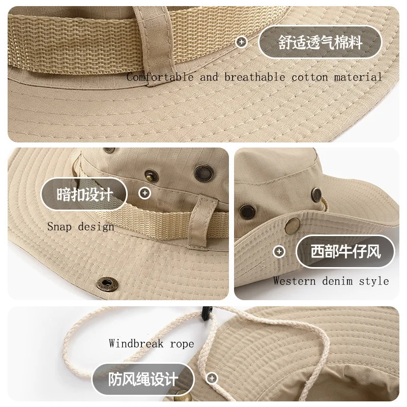 Men Women Summer Breathable Denim Cap Big Wide Brim Outdoor Sport Travel Sunscreen Fishing Fisherman Sun Cowboy Hat B46