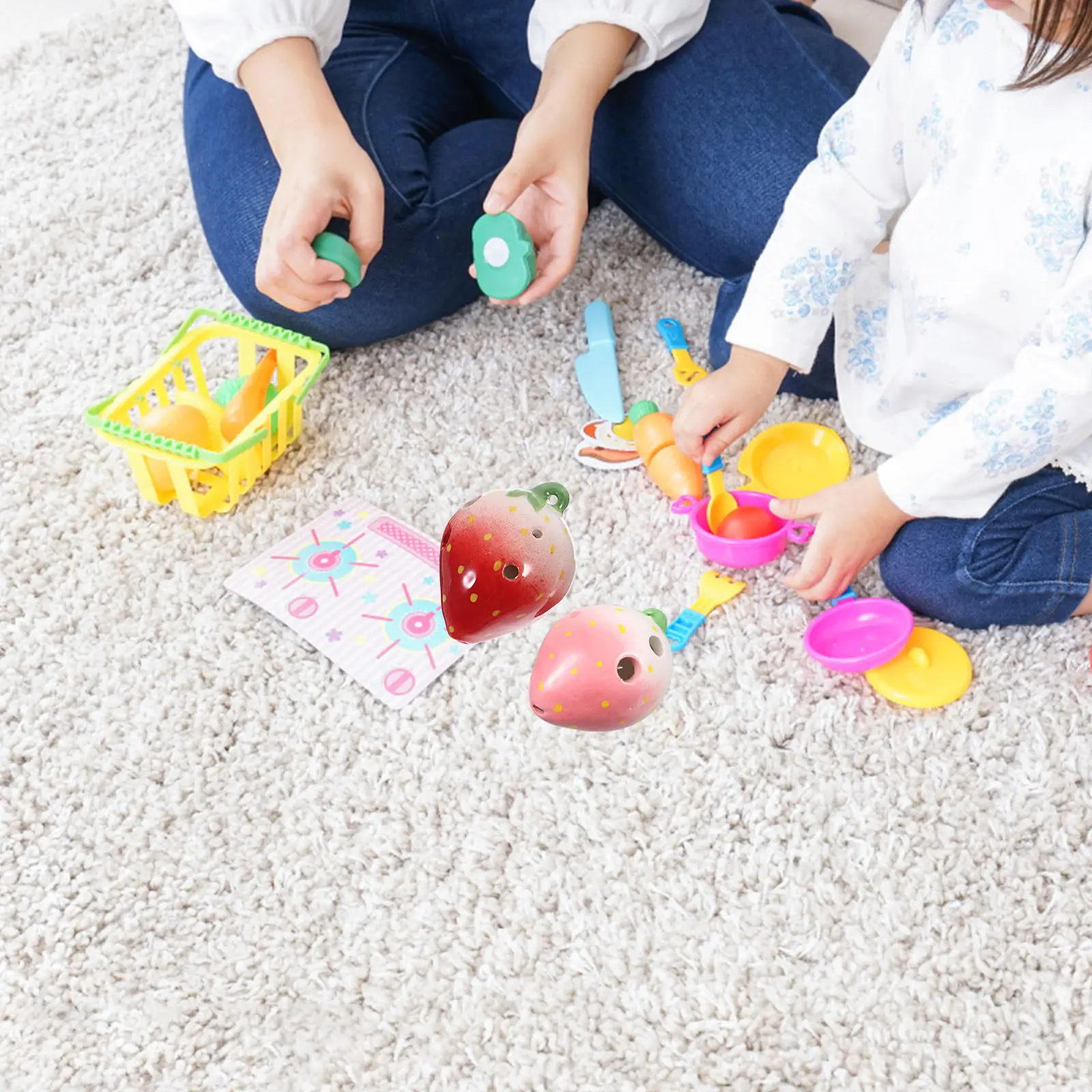 

Набор из 6-отверстных окарины для начинающих, легкий в освоении, в форме клубники, для детей, духовой инструмент