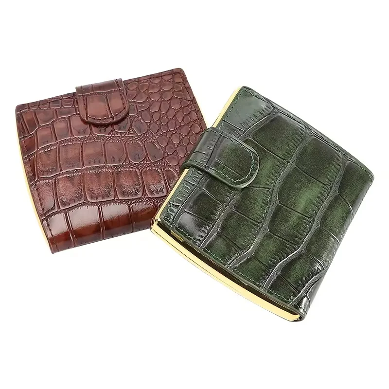 Portable Leather Cigarette Case 10 Pack Cigarette Holder Pocket Tobacco Storage Box Men’s Luxury Smoking Gift