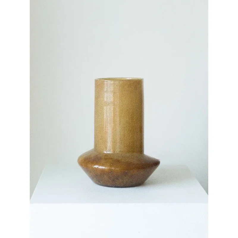 

Latte gradual change new Chinese high-grade handmade glazed glass vase flower device wabi **** ornament