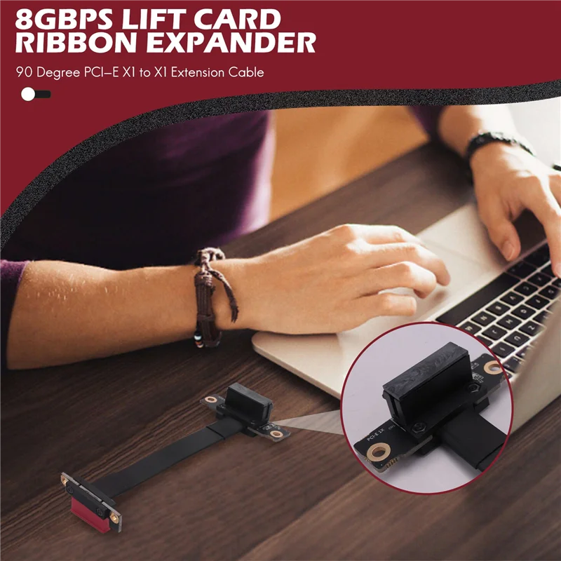 PCIE X1 라이저 케이블, 듀얼 90 도 직각, PCIe 3.0 X1 to X1 익스텐션 케이블, 8Gbps PCI 익스프레스 1X 라이저 카드, 10cm