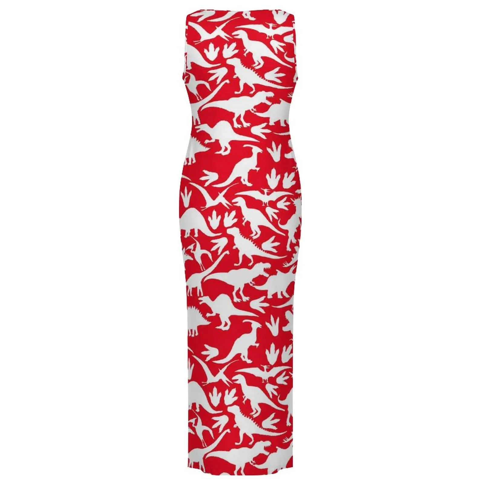 Damska sukienka z dinozaurem, sylwetka zwierzęcia, styl uliczny, obcisła sukienka, letnia sukienka maxi bez rękawów w stylu retro, designerskie ubrania oversize.