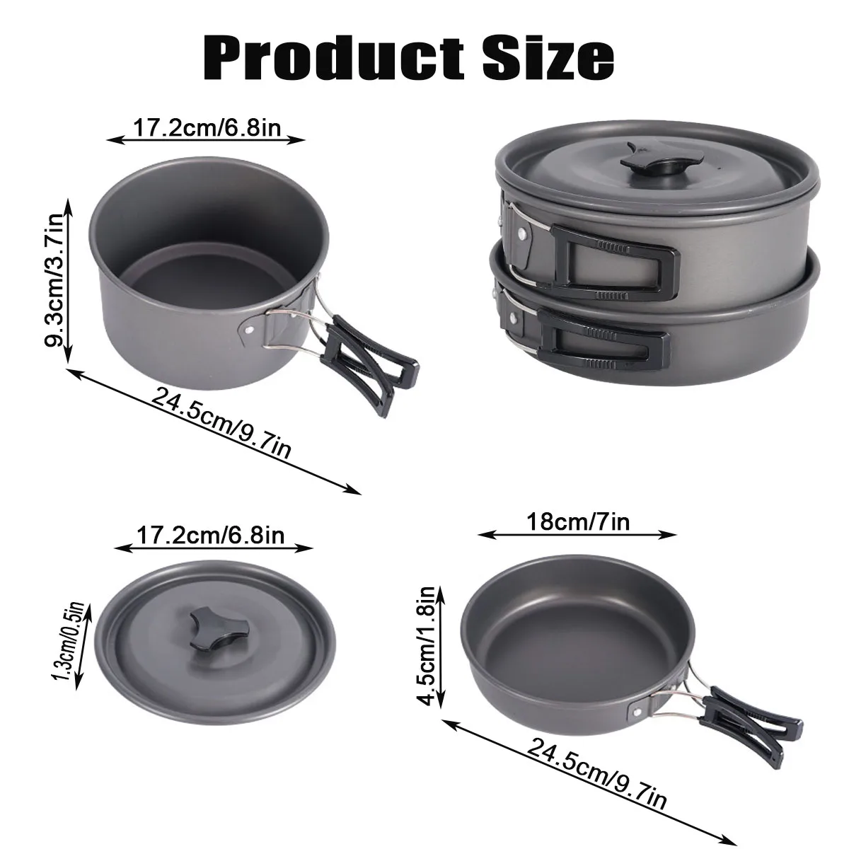 Factory Price Camping Cookware Stove Folding Teapot Set Stainless Steel Cup Tank Bracket Fork Spoon Kit for Hiking and Picnic