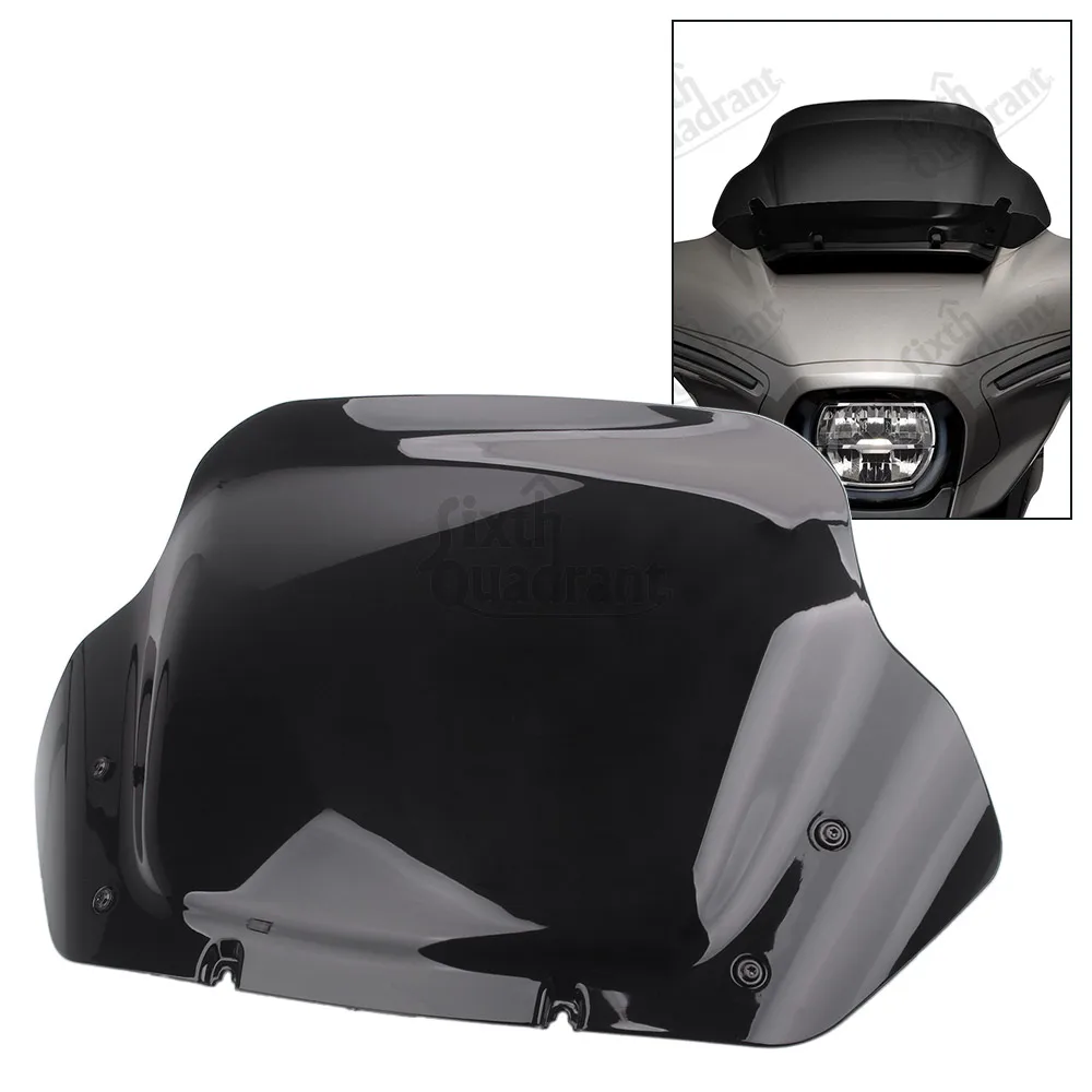 

Front Windscreens Wind Deflectors Black 14" ABS Plastic Motorcycle Fits For Harley Street Glide FLHX/I models 2024 2025 -later