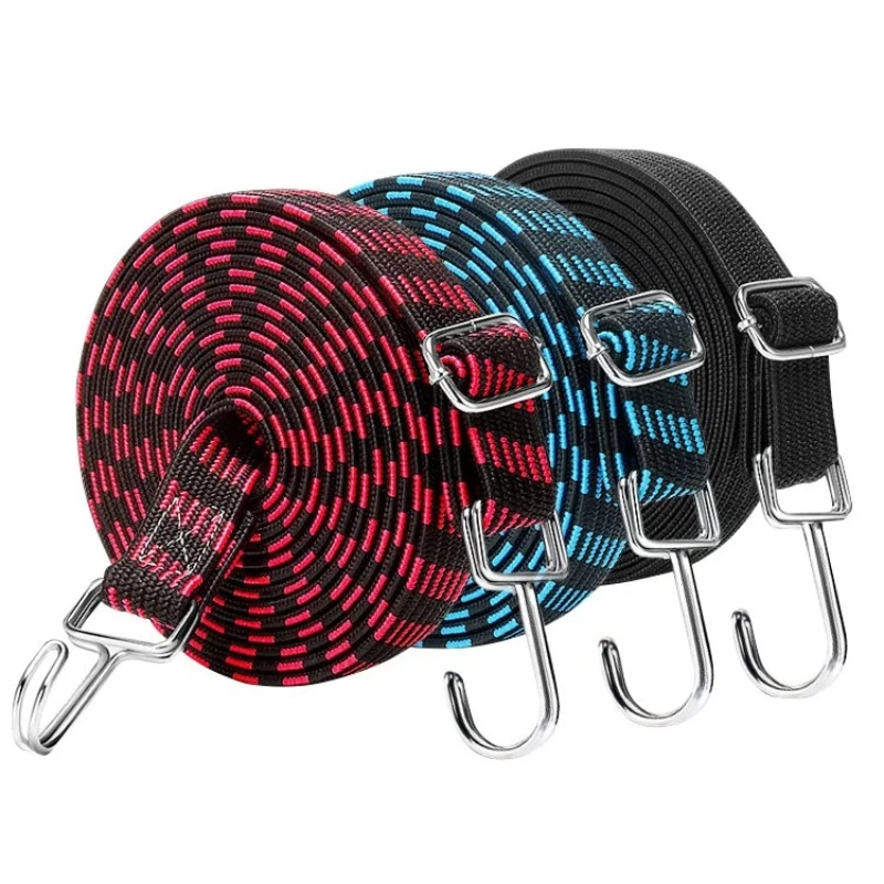 Corde en caoutchouc réglable de 1/2 mètre avec crochet, ceinture élastique robuste pour saut à l'élastique, corde à bagages avec boucle métallique antirouille