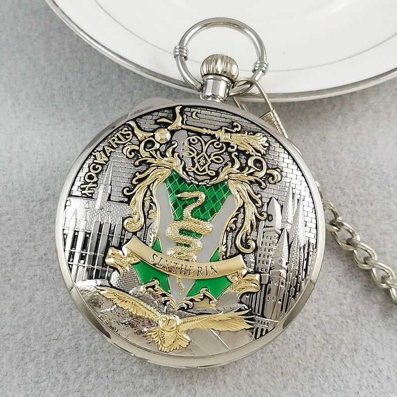 Miniso Joint Music Box Zegarek kieszonkowy Slytherin Silver Snitch Dziecięce zegarki retro