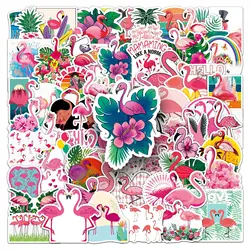 10/50/100pcs Pink Cartoon Flamingo Stickers Graffiti for DIY Girls Scrapbook Suitcase Water Bottle Phone Laptop Guitar Decal