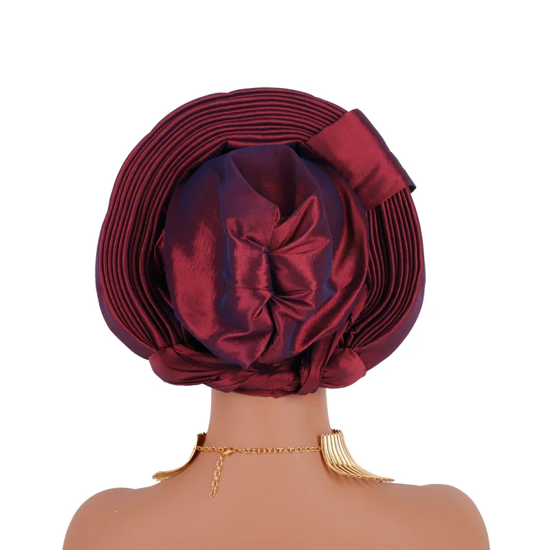 African Headtie Women\'s Turban Cap Wedding Party Auto gele Nigeria Lady Head Wraps