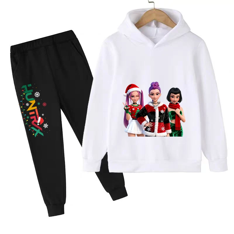 مجموعة هوديي للأطفال من KPop Demon Hunters لعيد الميلاد، تصميم رائع، تبدو الأطفال أنيقة للغاية في ذلك