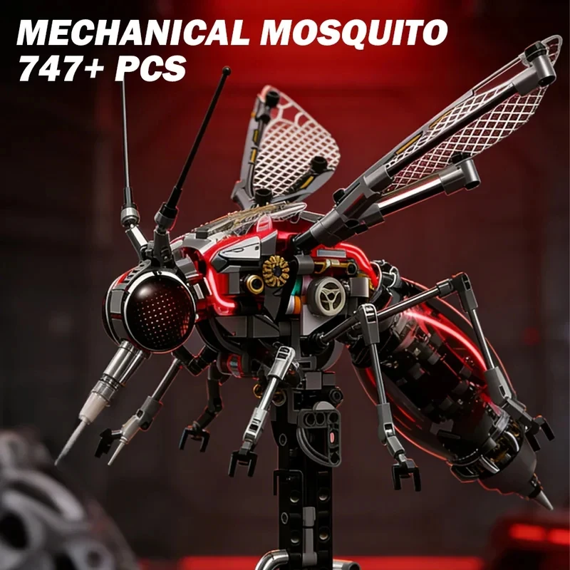 MOC Cyberpunk style Motorized Mechanical Mosquito Building Blocks 747PCS Insect Model Construction Bricks Toy for Adult Kid Gift view 2