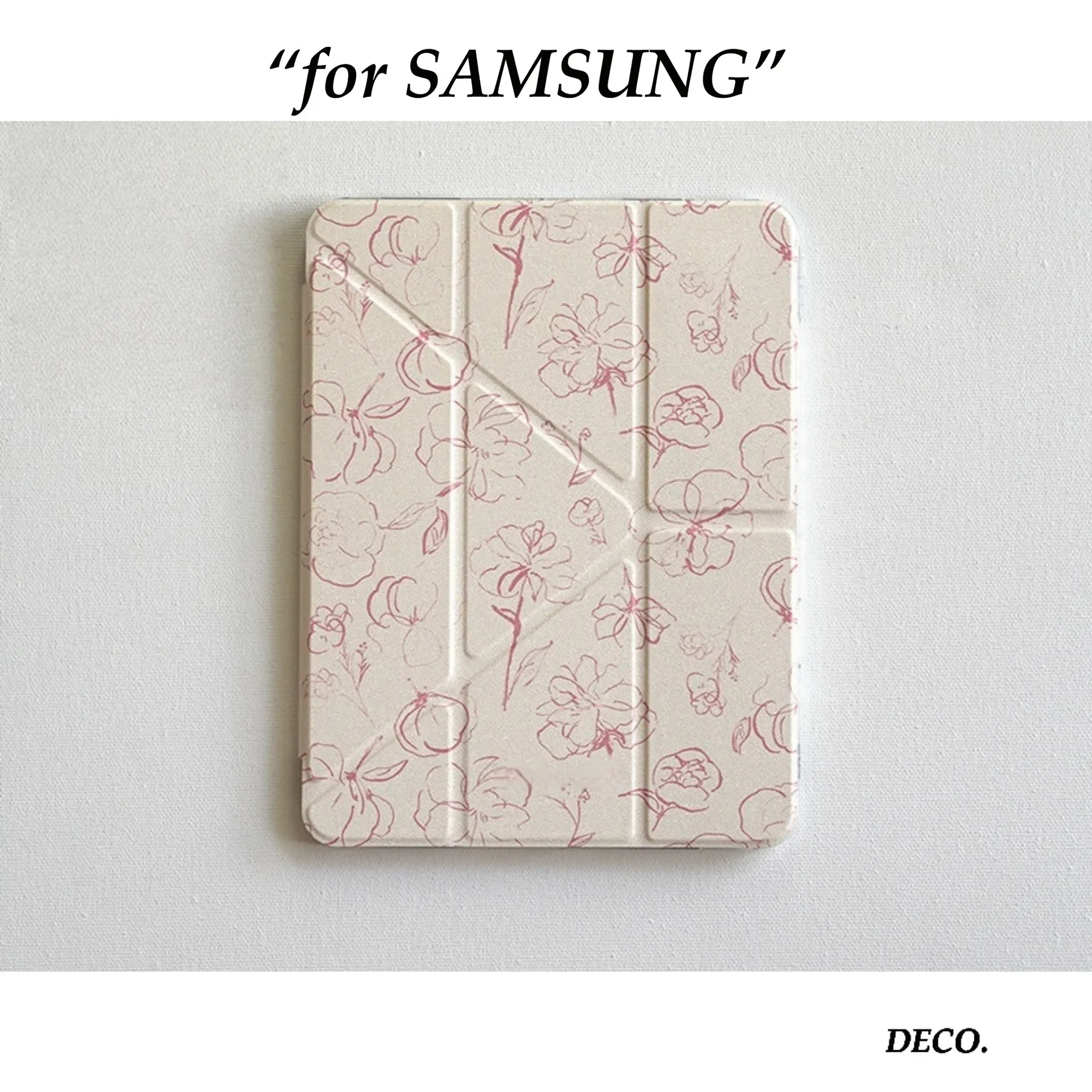 For Samsung Galaxy Tab A8/A9/A11+FE LITE PLUS/Galaxy Tab S6 Lite/S7/S8/S9/S10+ FE "Pink peony" 3+Y-fold