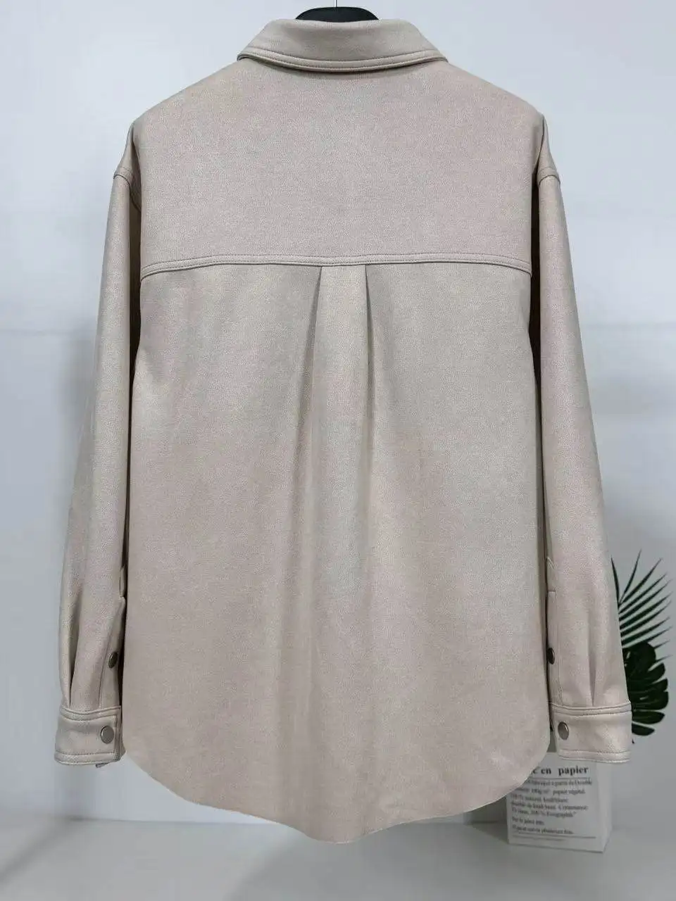

Casual Suede irt Sle Single Button Loose Women's Spring Outerwear Faionable Commute Wind Long Sve Pure Color