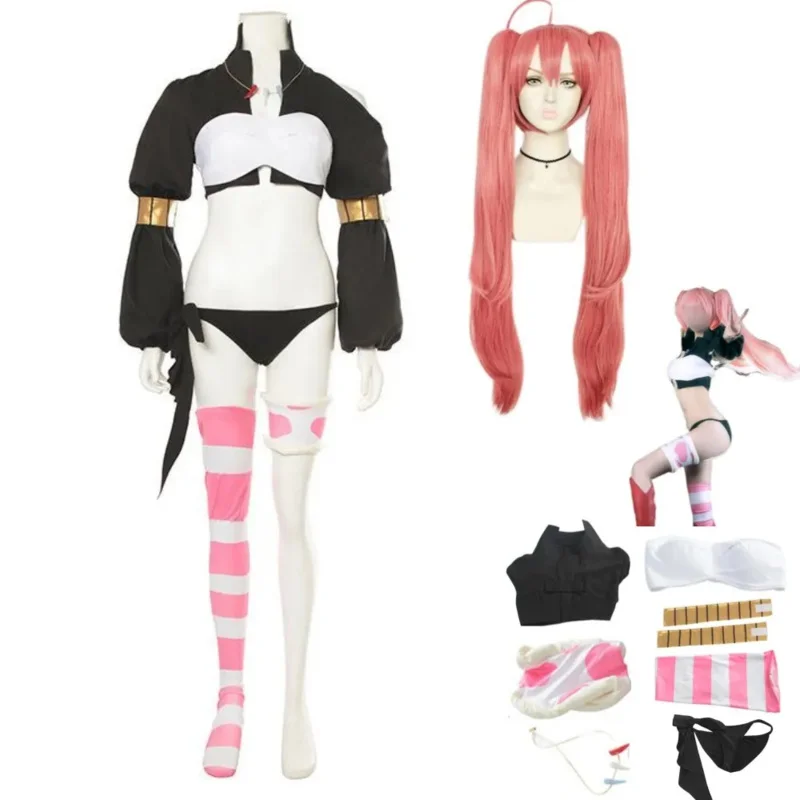 

2025 New Anime That Time I Got Reincarnated As A Slime Milim Nava Cosplay Costume Wig Women Sexy Bikini Underpants Party Car ★★★