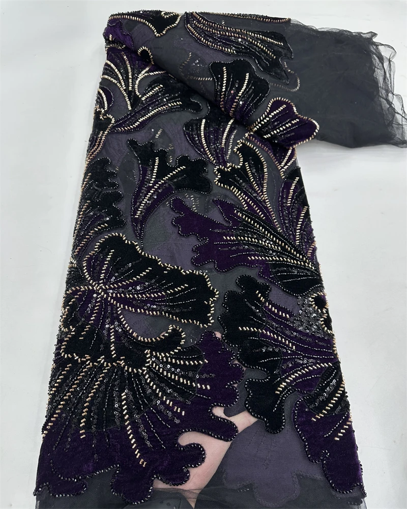 Nigerian Velvet Lace Fabrics African Lace Fabric 2025 High Quality Lace Material With Stones French Lace Fabric Sewing