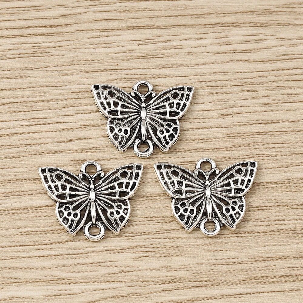 Tusember 30 Stück 16 x 20 mm Legierung Doppelloch Metall Schmetterling Charms für handgefertigte Halsketten Ohrringe Schmuckherstellung DIY Handwerk – Detail 3