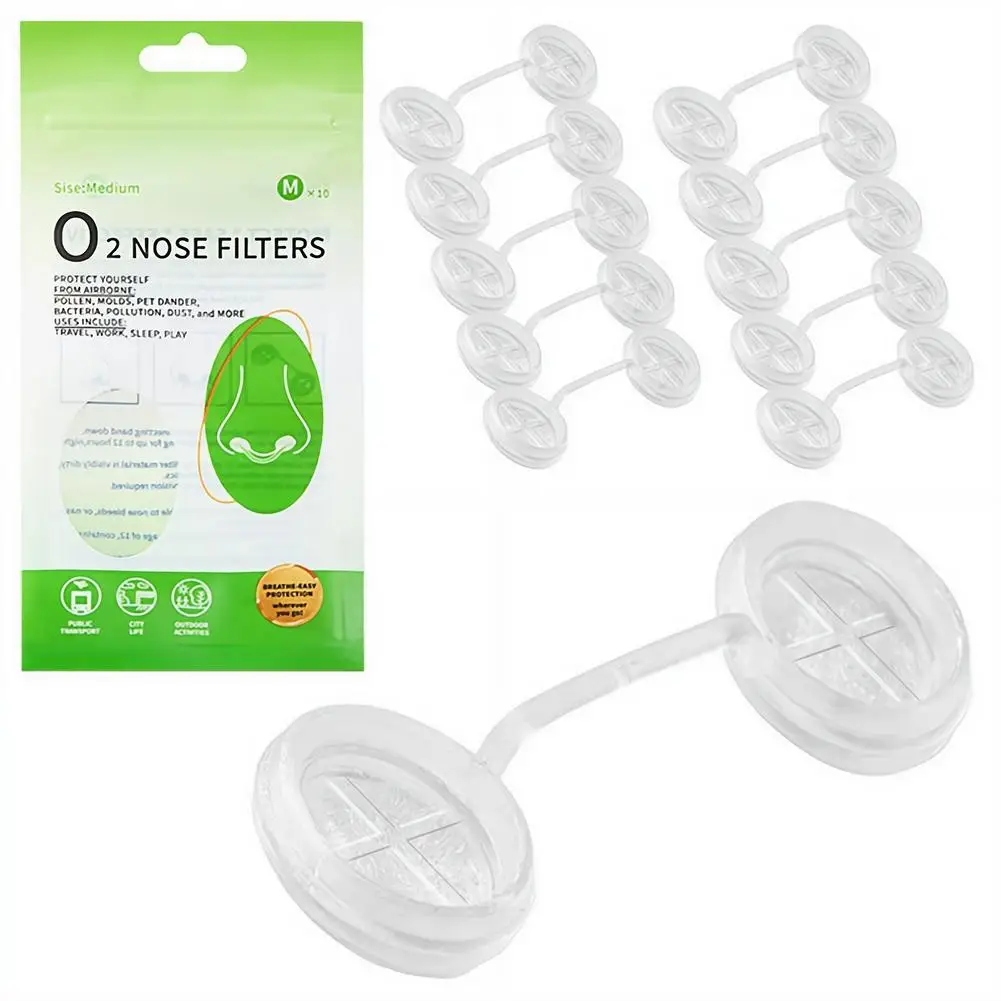 10pcs Dust Proof Nasal Mask Filter Dust And Haze Prevention Industrial Disposable Invisible Nasal Plug Nasal Expansion