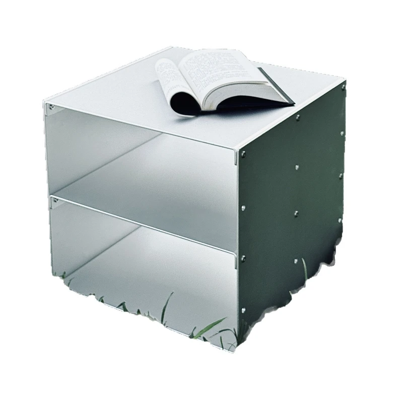 

Bauhaus Premium Sense Edge Stainless Steel Modular Shelf Bedside Table Metal Coffee Table Industrial Wind Square Rack