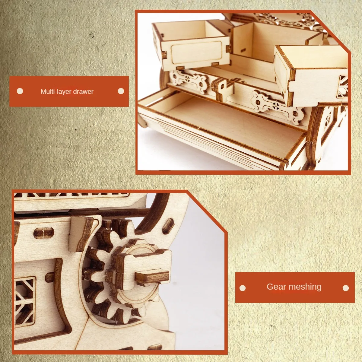 3d Wood Jewelry Box Puzzle for Child Adult Assembly Mechanical Necklace Ring Cosmetics Case To Build DIY Handmade Model Toys