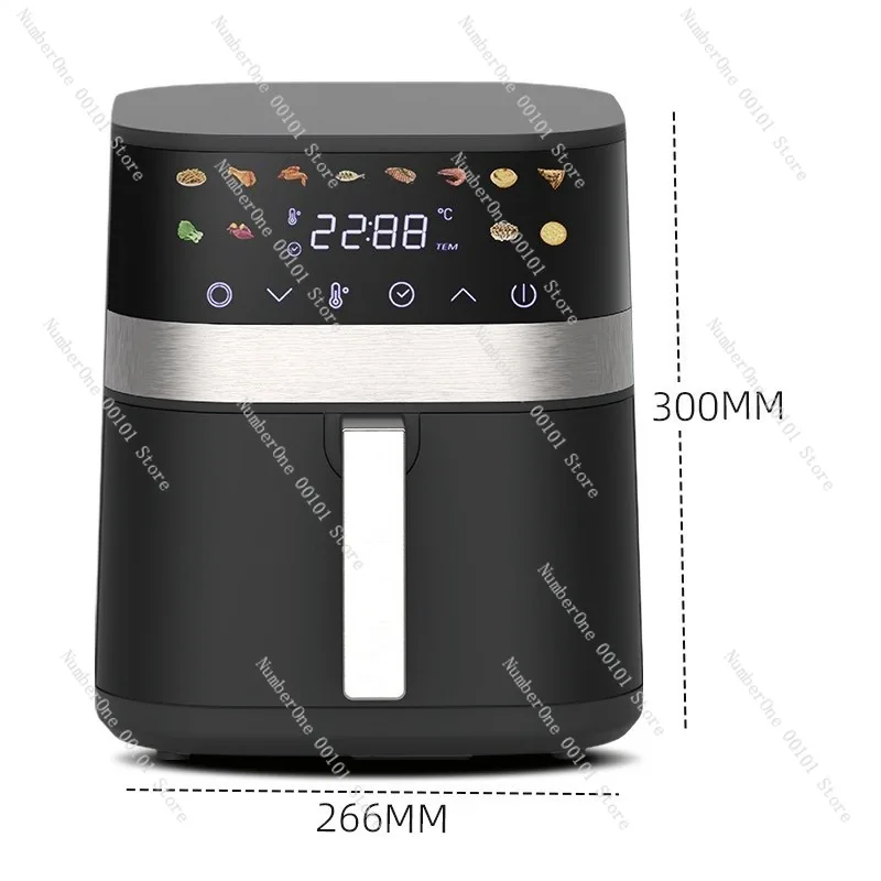 Large Capacity Smart Air Fryer for Home Kitchen Multifunction Electric Oil Free Cooker Rapid Hot Air Circulation Non Stick