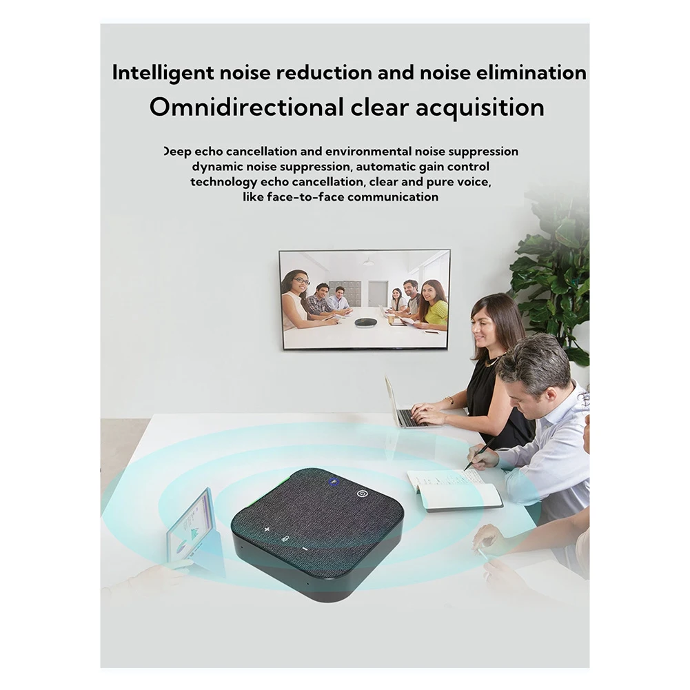 

A97ZZ Omnidirectional Microphone Wireless Video Conference Speakerphone USB Bluetooth Microphone for PC Laptop Computer