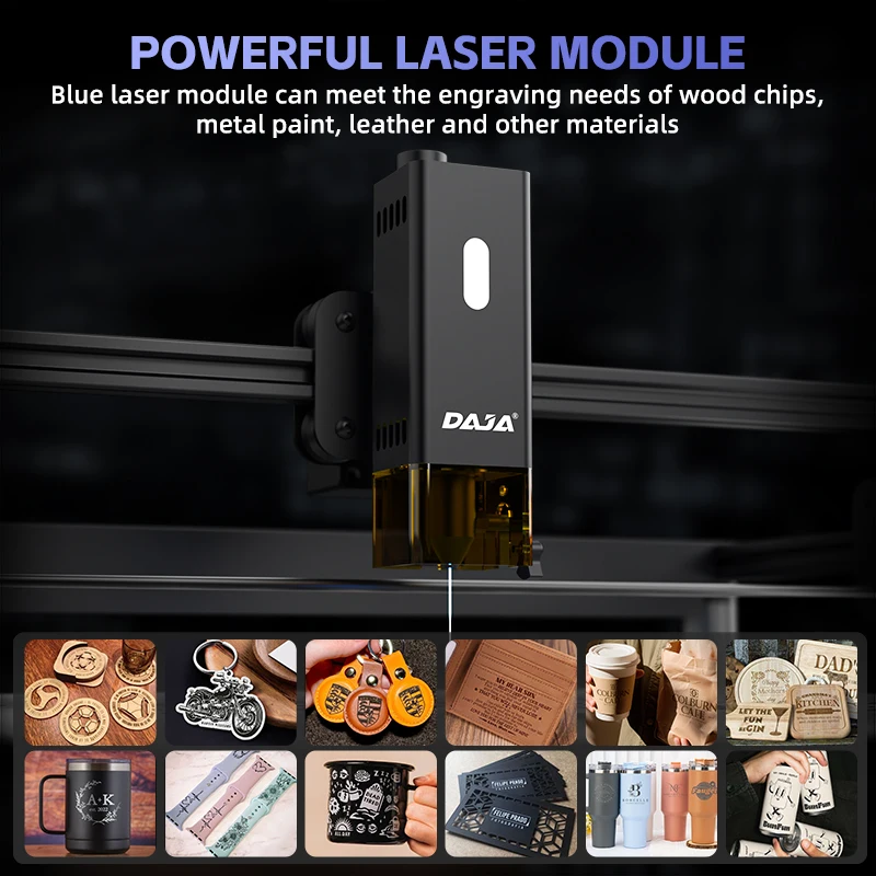 DAJA D3 PRO 4040 Macchina per incisione laser Taglierina per incisore laser Fai da te Piccole imprese Legno Pelle Vetro Carta acrilica Gomma