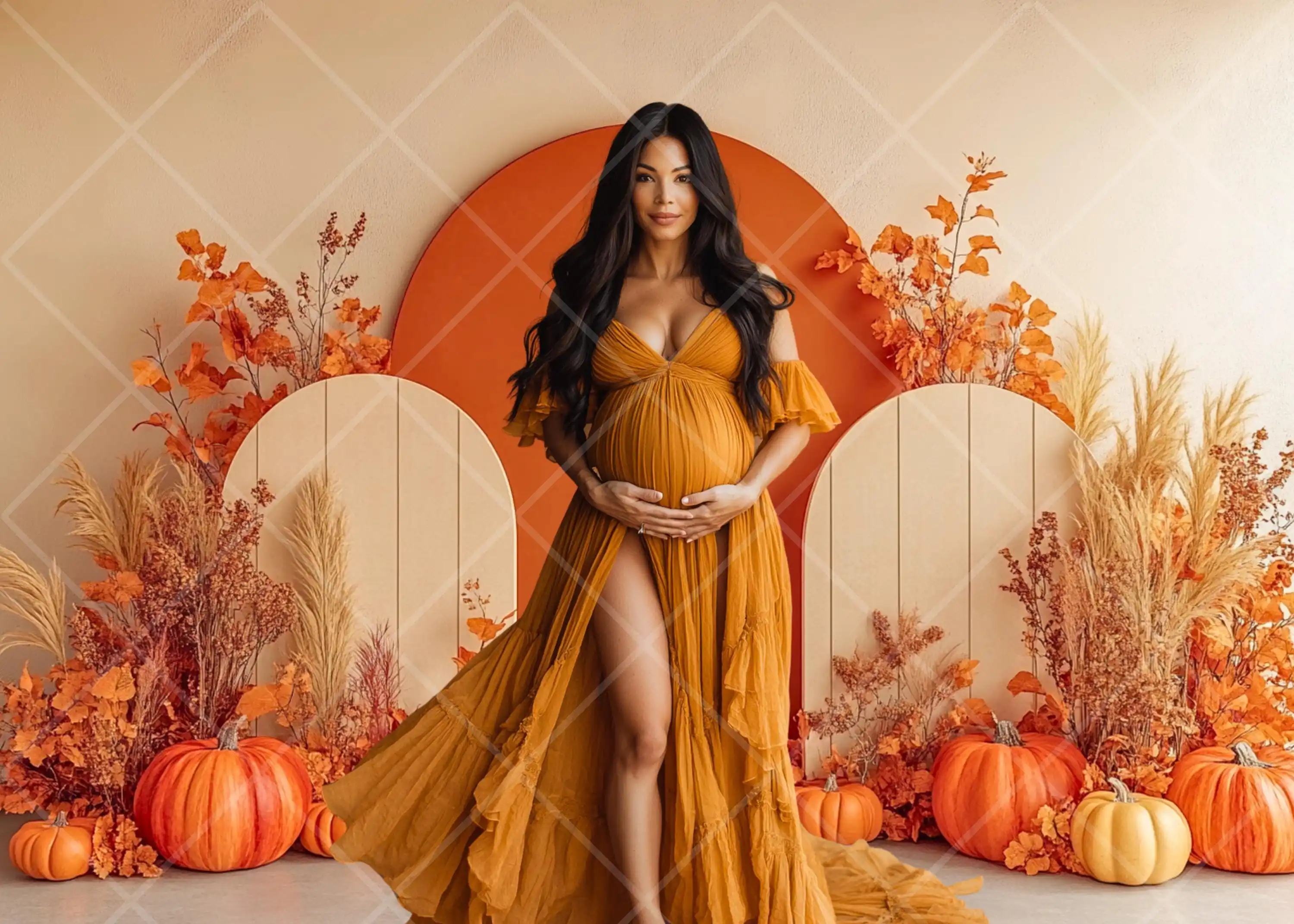 Фотофон Mehofond осень Тыква осень Урожай Взрослый день рождения Беременные женщины портрет Фотостудия