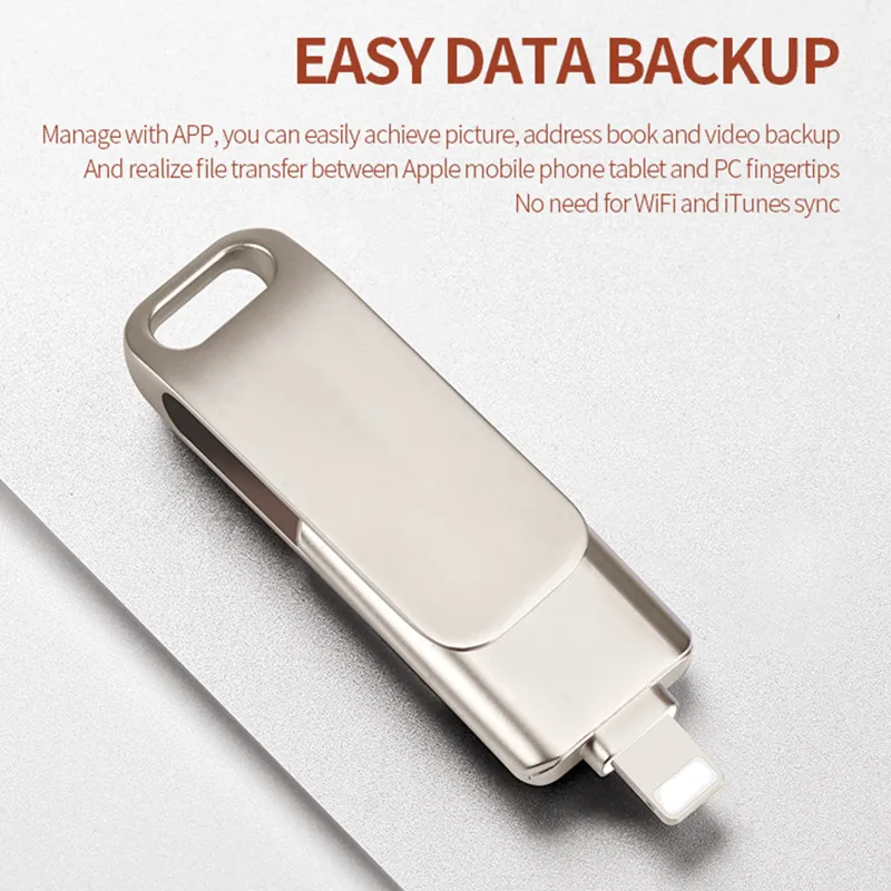 64gb Rotate Usb 3.0 Flash Drive for iPhone 128gb Type C otg lightning interface usb3.0 pendrive for Iphone7/8/9/11/12/13 / Ipad