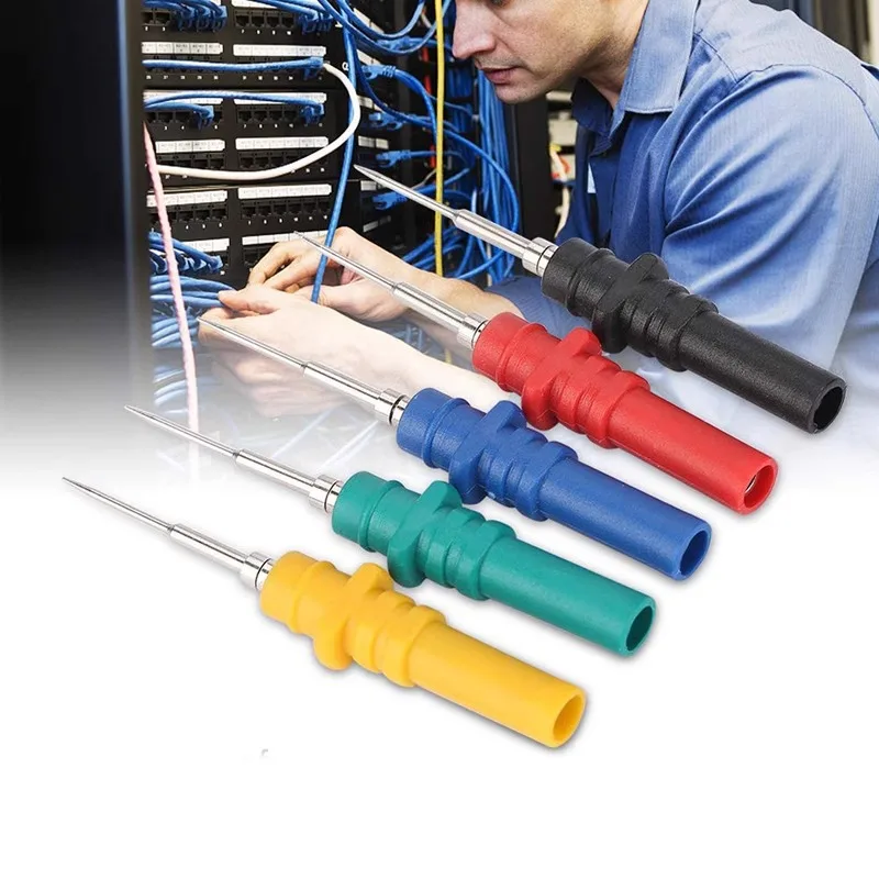 Ultra thin probe for multimeter, replaceable wire free steel needle, auto repair circuit puncture back needle probe