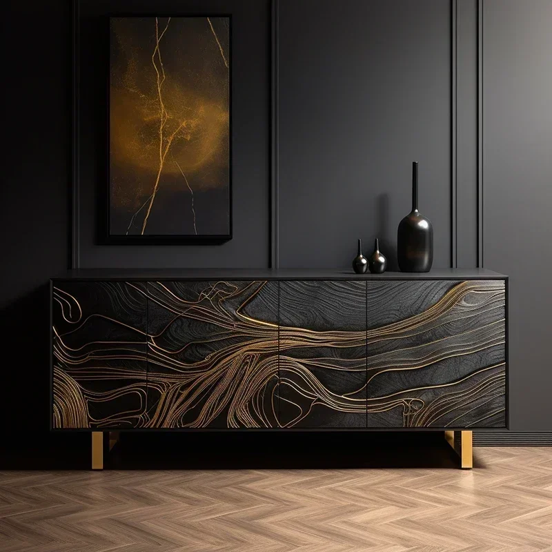 

French solid wood side cabinet Wine cabinet High-end storage cabinets Creative cabinets North American ash wood