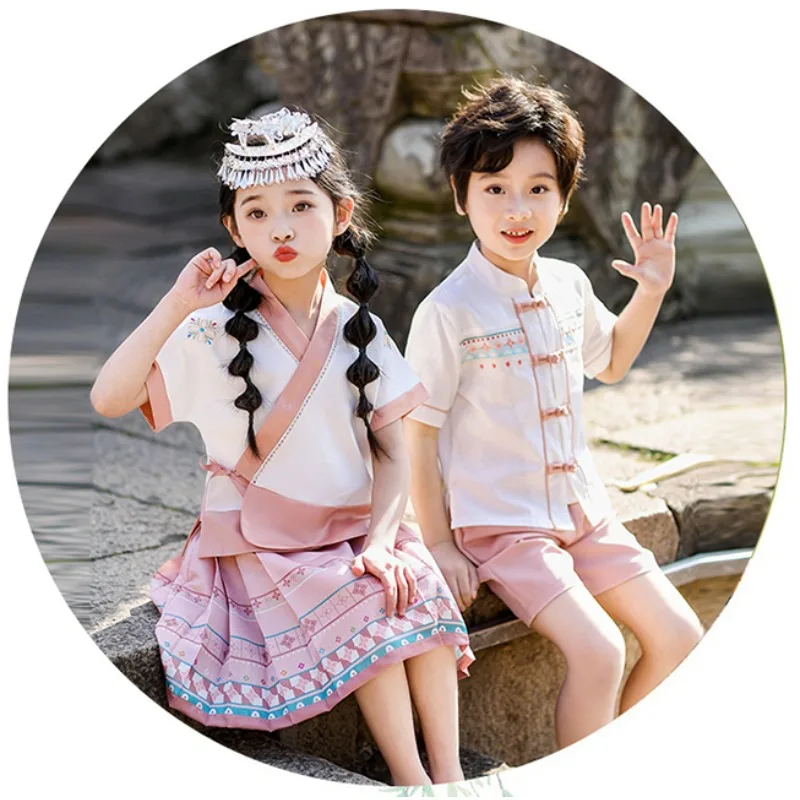 

Elementary school Hanfu ethnic minority style performance costumes, kindergarten choir performances