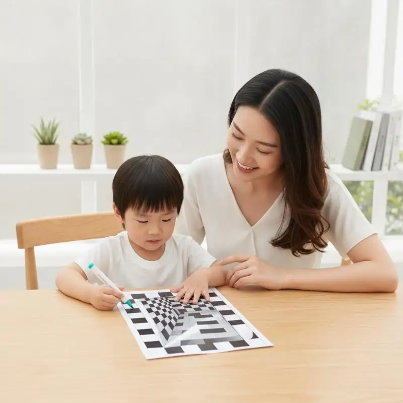 Magic 3D Optical Illusion Sketch Copybook Visual Trick Hand‑Drawing Training Workbook Art Practice Book For Kids Early Learning