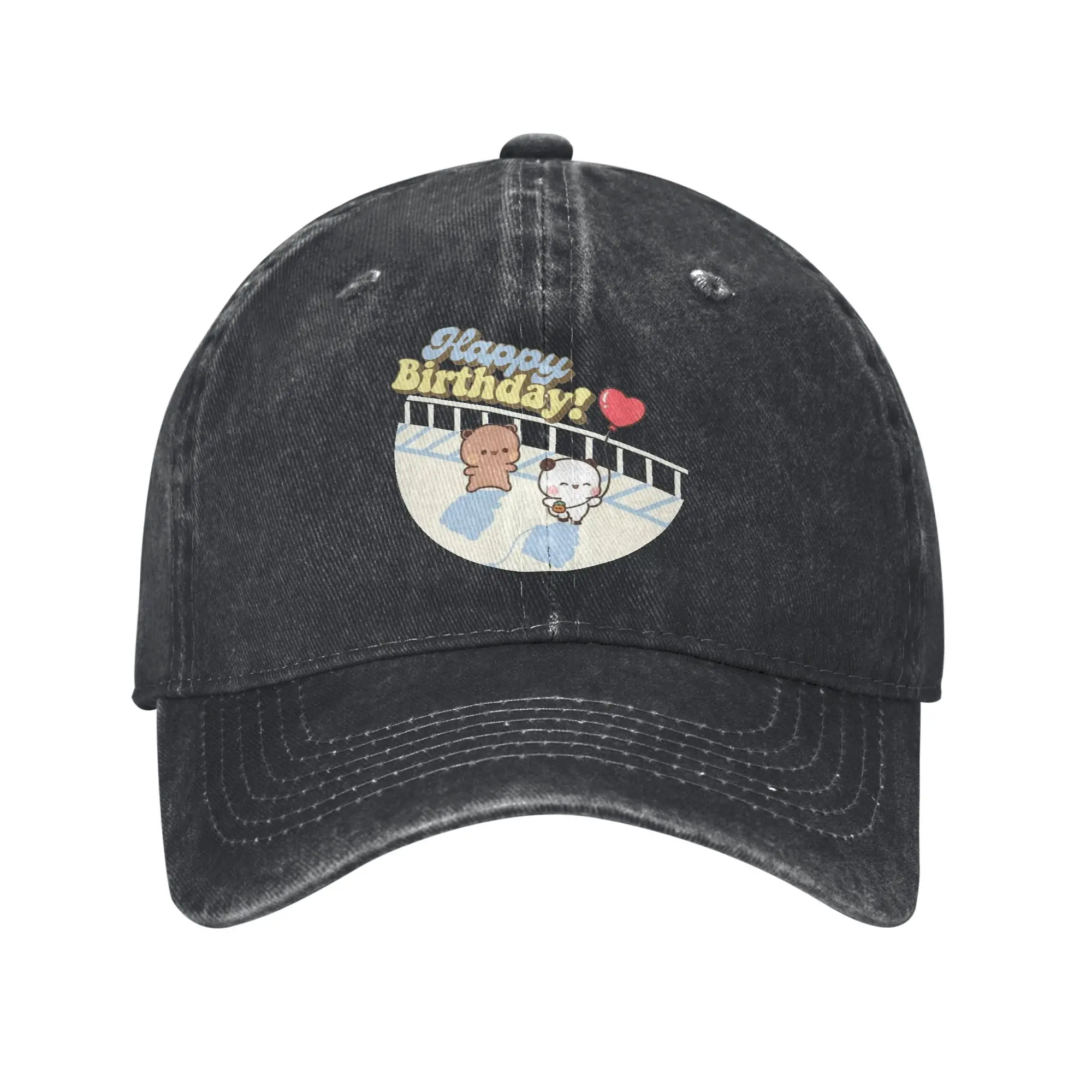 

Happy Birthday Panda Love BuBu DuDu Couple 2025 Sun Baseball Cap Stylish Women Men Washed Trucker Hat Hot Sale Baseball Caps