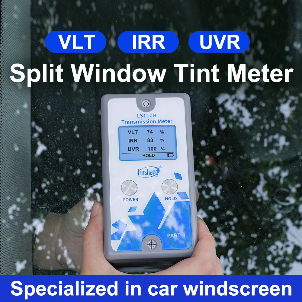 Digital Window Tint Meter Magnetic Solar Film Transmission Meter Window Tint Tester 1400nm IR UV VLT for Car Windscreen LS110H