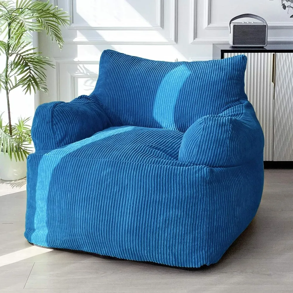 

Giant Bean Bag Chair, Stuffed Bean Bag Couch with Filler Large Living Room Bean Bag Chair for Adults, Big Lazy Sofa Accent Chair