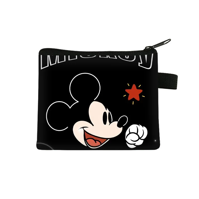 Disney Anime Mickey Mouse Coin Purse Kawaii Minnie Zipper Wallet Cartoon Children Portable Storage Bag Gifts