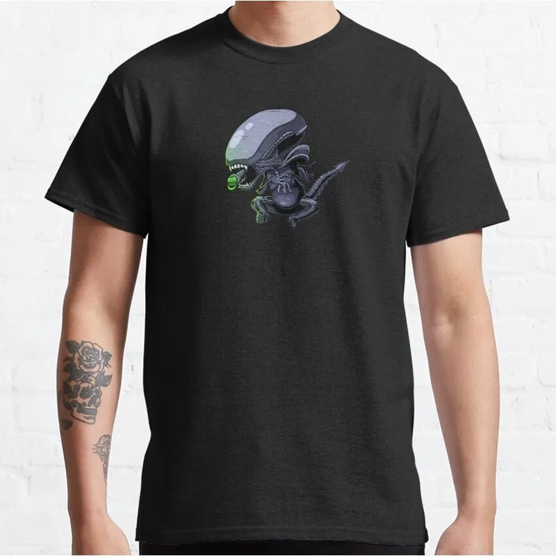 Terror Toddler Alien Movie Graphic T‑Shirt Vintage Sci‑Fi Horror Xenomorph Print Tee Unisex Short Sleeve Casual Streetwear S-6XL