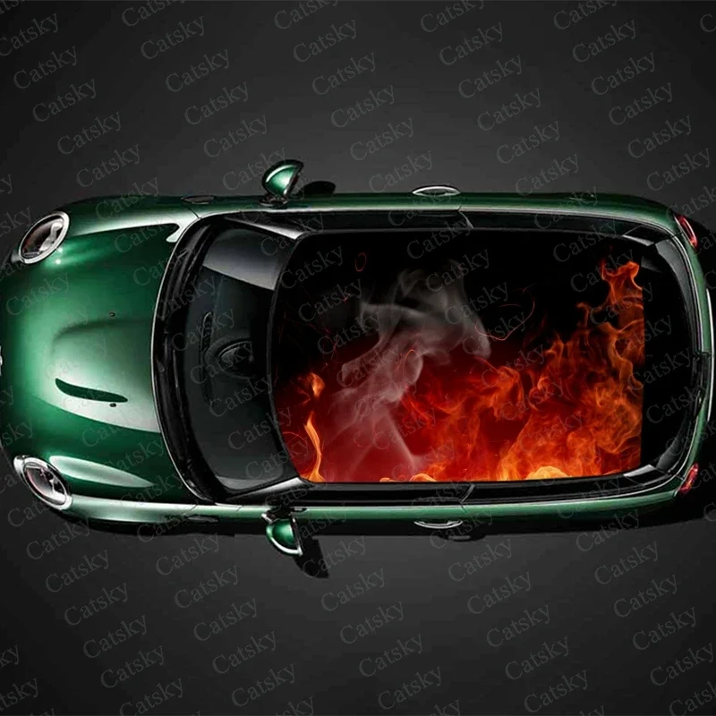 

flame Car stickers decals car roof sunroof decoration stickers vinyl wrap modified itache car stickers decals